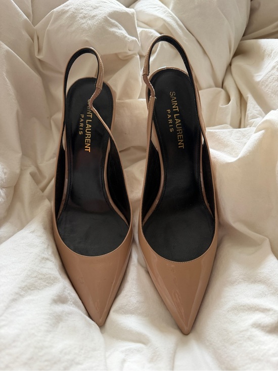 Saint Laurent Shoes - Saint Laurent sling back heels in nude SIZE 37